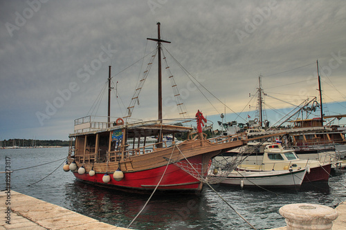 Harbor with boats in Croatia