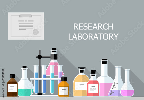 Chemical Research Laboratory. Flat design