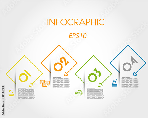 colorful linear square oblique timeline