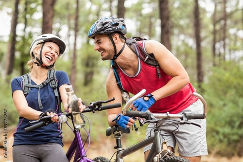 Happy handsome biker couple laughing © WavebreakMediaMicro