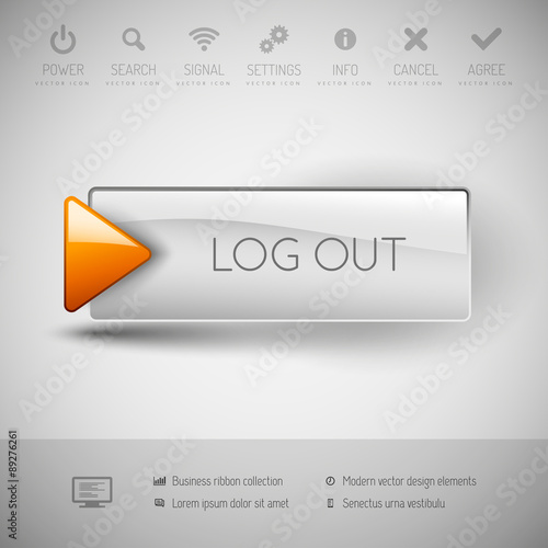 Modern plastic vector button.