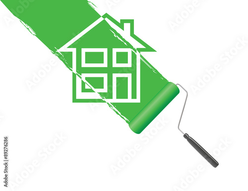 green paint roller