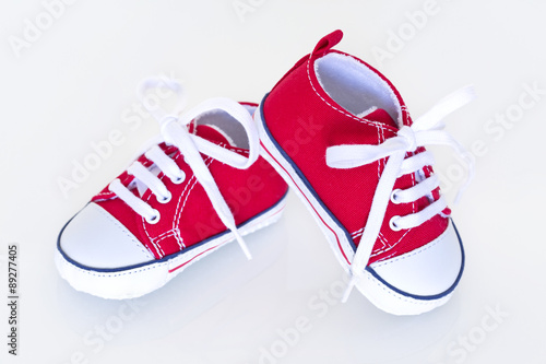 Red baby shoes