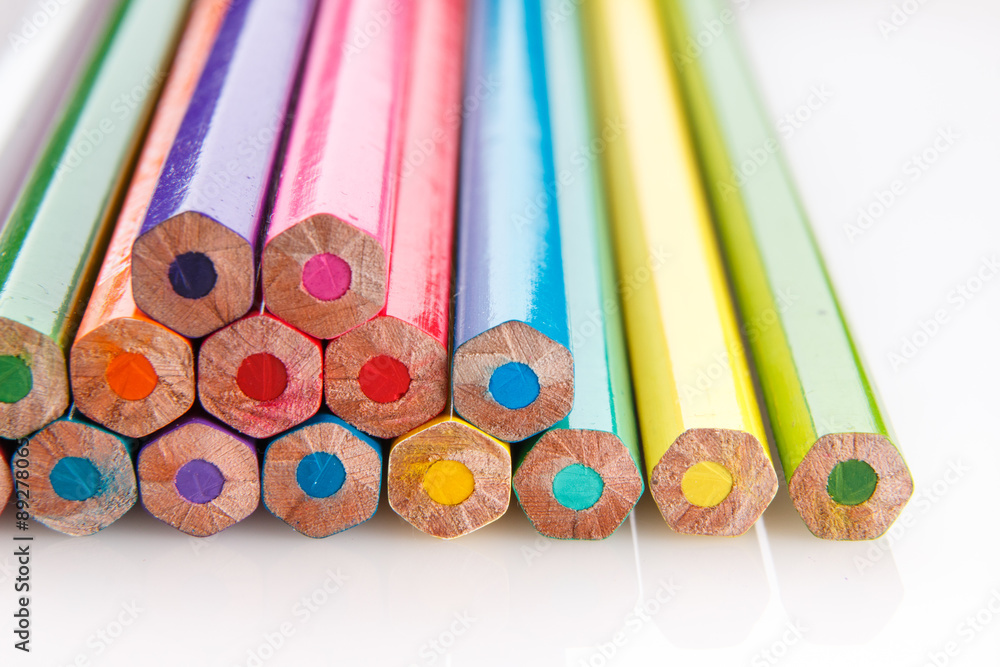 Crayons back on white background Crayons back on white background