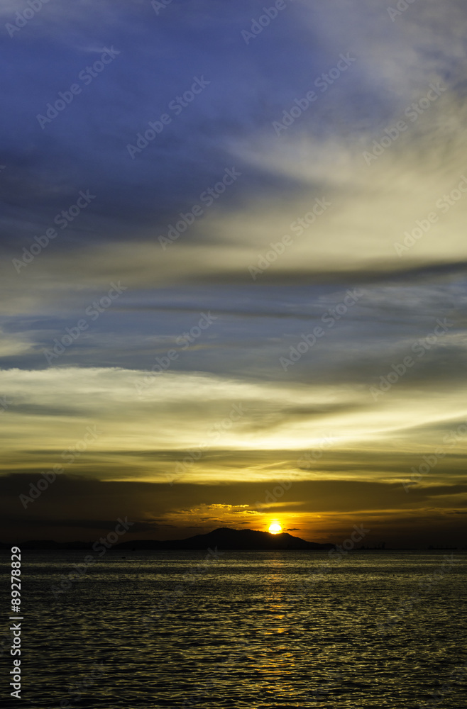 Sunset at Si Chang island, Chonburi, Thailand