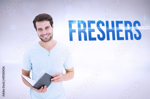 Freshers against grey background photo