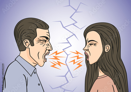 Conflict between man and woman.