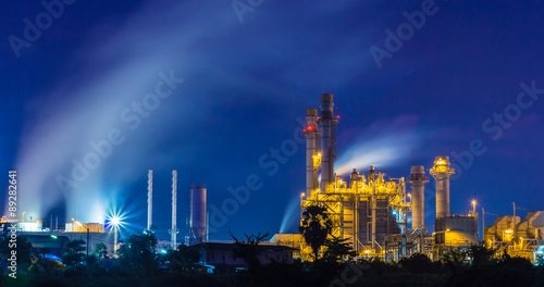 Twilight photo of power plant