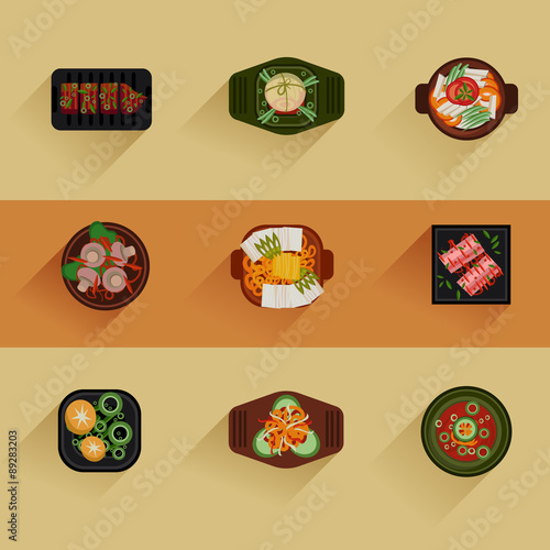Food Illustration Korean food Vector icon 