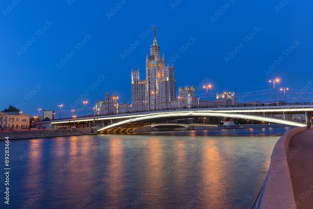 Fototapeta premium The tall house in Moscow, Russia