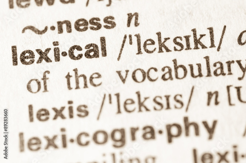 Dictionary definition of word lexical