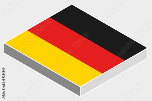 3D Isometric Flag Illustration of the country of  Germany