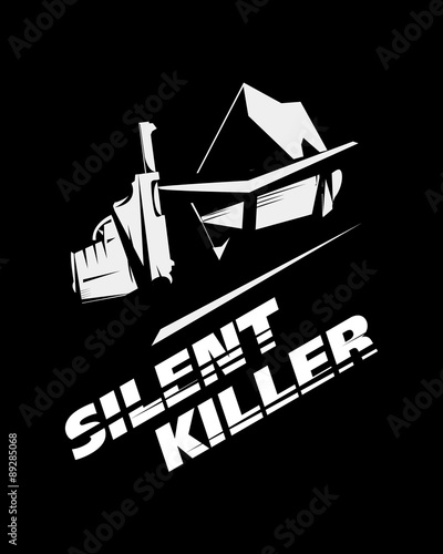 Silent killer, hitman or detective, wears sunglasses, hat
