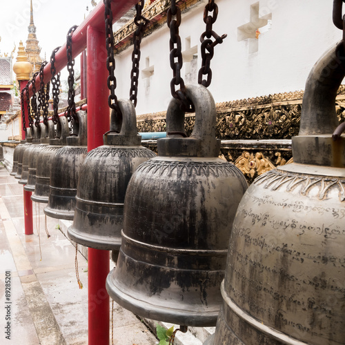 old steel bell in temple © phakhawat
