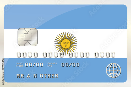 Illustration of a Credit Card with the Card being the flag of  A