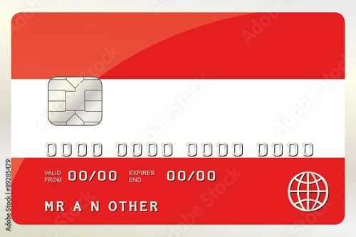 Illustration of a Credit Card with the Card being the flag of  A