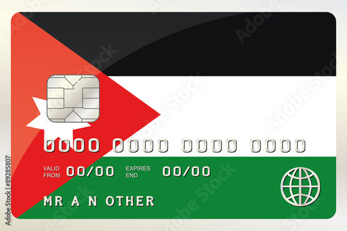 Illustration of a Credit Card with the Card being the flag of  J