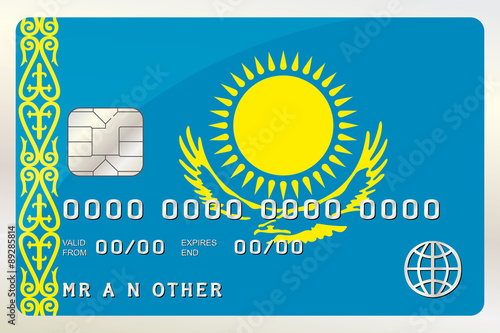 Illustration of a Credit Card with the Card being the flag of  K