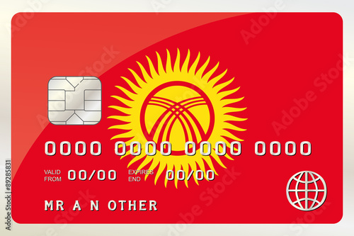 Illustration of a Credit Card with the Card being the flag of  K