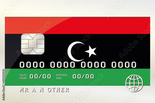 Illustration of a Credit Card with the Card being the flag of  L