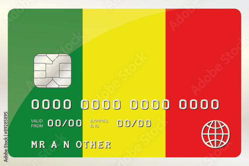 Illustration of a Credit Card with the Card being the flag of  M