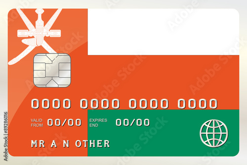 Illustration of a Credit Card with the Card being the flag of  O