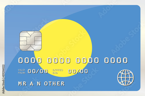 Illustration of a Credit Card with the Card being the flag of  P