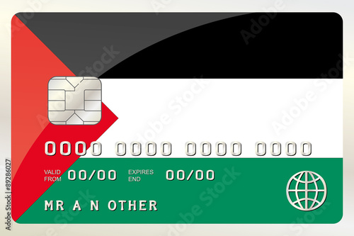 Illustration of a Credit Card with the Card being the flag of  P