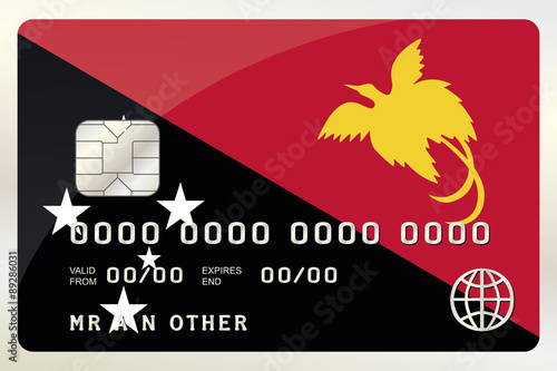 Illustration of a Credit Card with the Card being the flag of  P