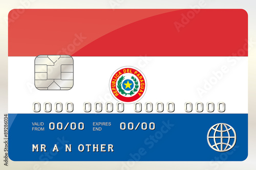 Illustration of a Credit Card with the Card being the flag of  P