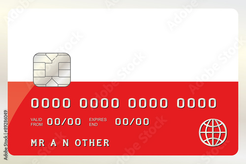 Illustration of a Credit Card with the Card being the flag of  P