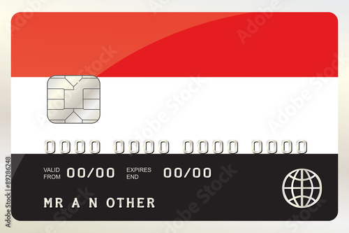 Illustration of a Credit Card with the Card being the flag of  Y