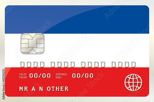 Illustration of a Credit Card with the Card being the flag of  Y