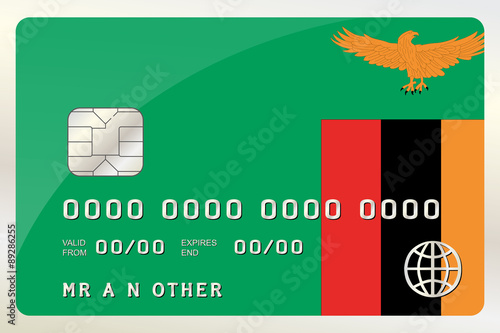 Illustration of a Credit Card with the Card being the flag of  Z