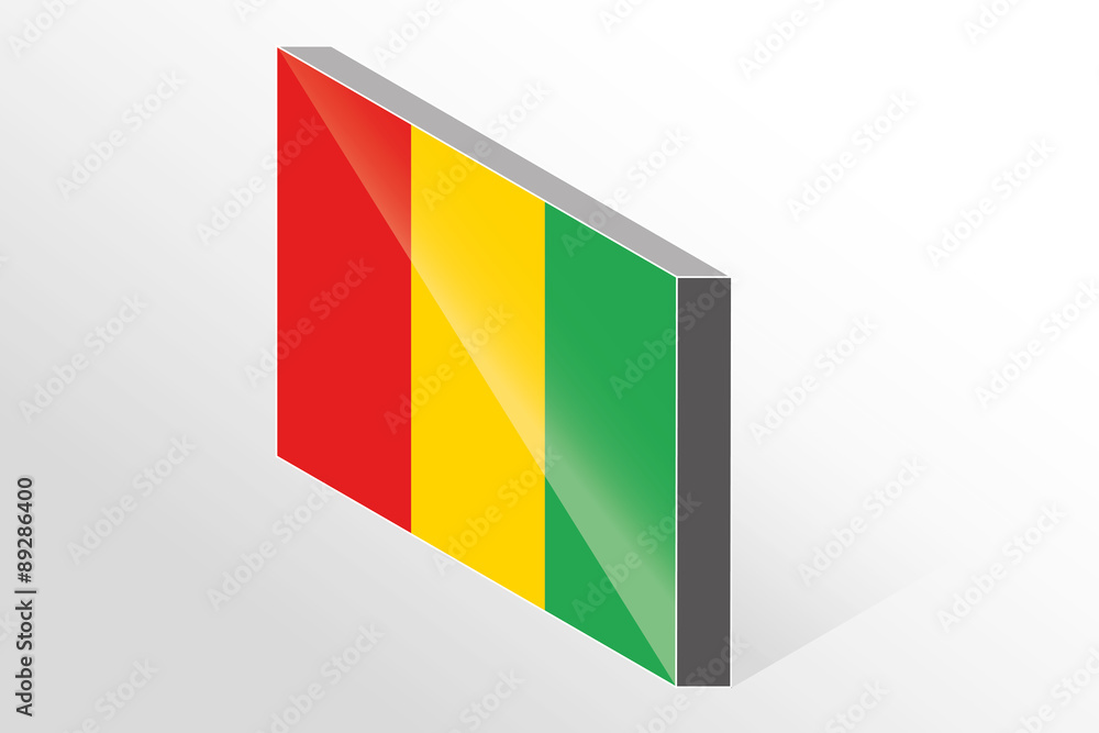 Fototapeta premium 3D Isometric Flag Illustration of the country of Guinea