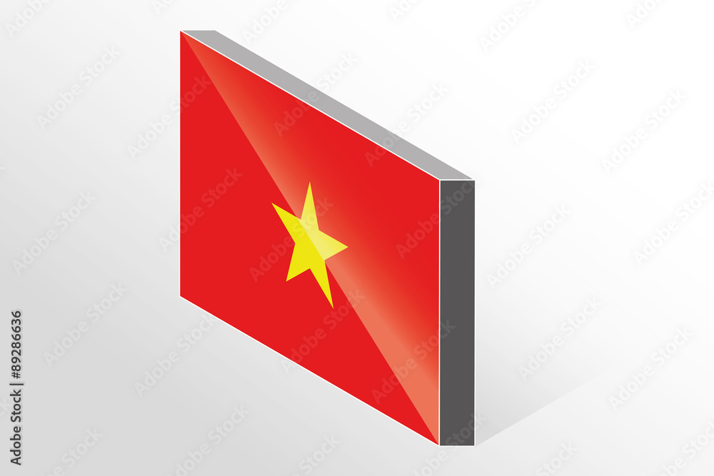 3D Isometric Flag Illustration of the country of Vietnam 3D Isometric Flag Illustration of the country of Vietnam