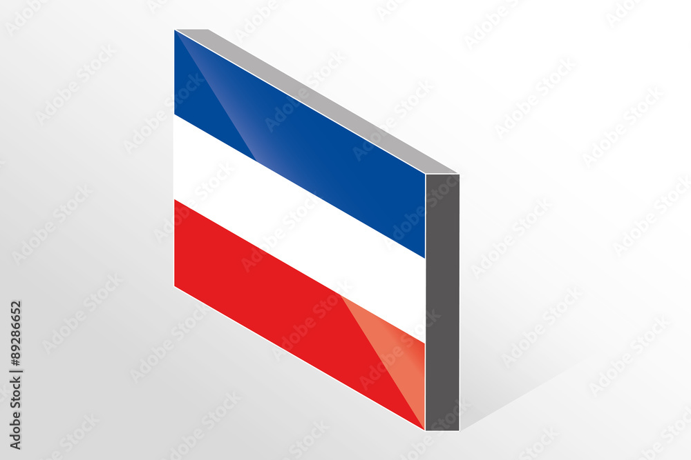 3D Isometric Flag Illustration of the country of Yugoslavia 3D Isometric Flag Illustration of the country of Yugoslavia