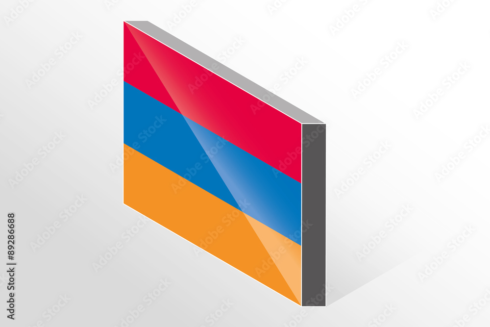3D Isometric Flag Illustration of the country of Armenia 3D Isometric Flag Illustration of the country of Armenia