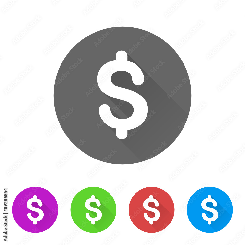 App Icon Long Shadow - 5 Colors App Icon Long Shadow - 5 Colors