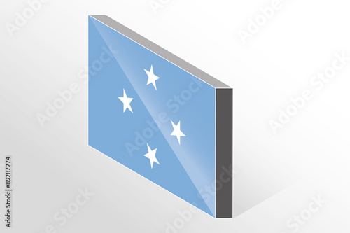 3D Isometric Flag Illustration of the country of Micronesia