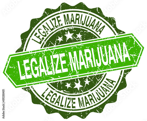 legalize marijuana green round retro style grunge seal