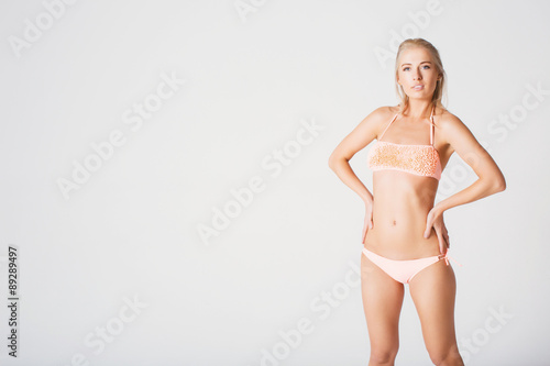 Portrait of a blonde in a bathing suit
