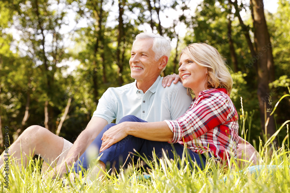 Fototapeta premium Relaxing senior couple