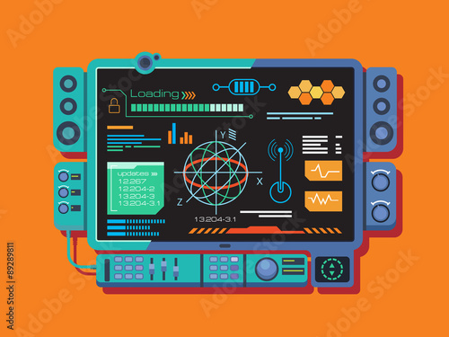 Abstract control panel with a variety of data