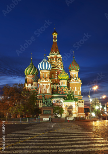 St. Basil's Cathedral on Red square at night