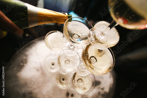 mountain glasses of champagne