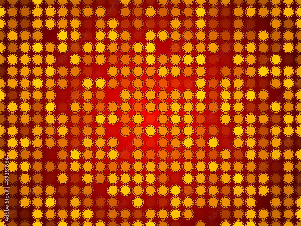 red abstract background, particles gold circles red abstract background, particles gold circles