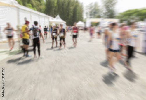 Motion blurred crowd of athlete for marathon