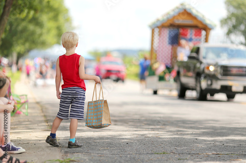 Young Child Watching Small Town America Parade