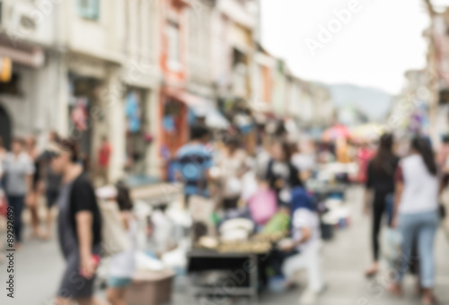 Blurred people on the street